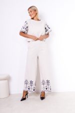 Komplet haftowany dół – Beż, UNI