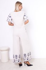 Komplet haftowany dół – Beż, UNI