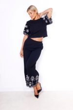 Komplet haftowany dół – Czarny, UNI