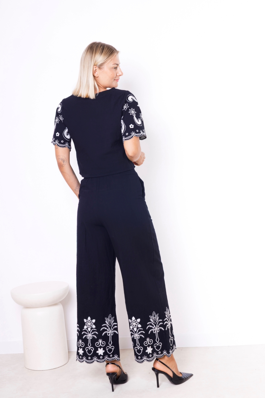 Komplet haftowany dół – Czarny, UNI