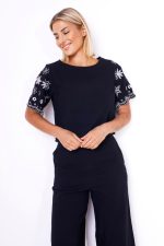 Komplet haftowany dół – Czarny, UNI