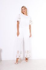 Komplet haftowany dół – Ecru, UNI