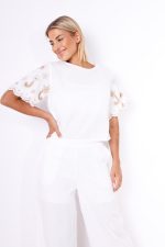 Komplet haftowany dół – Ecru, UNI