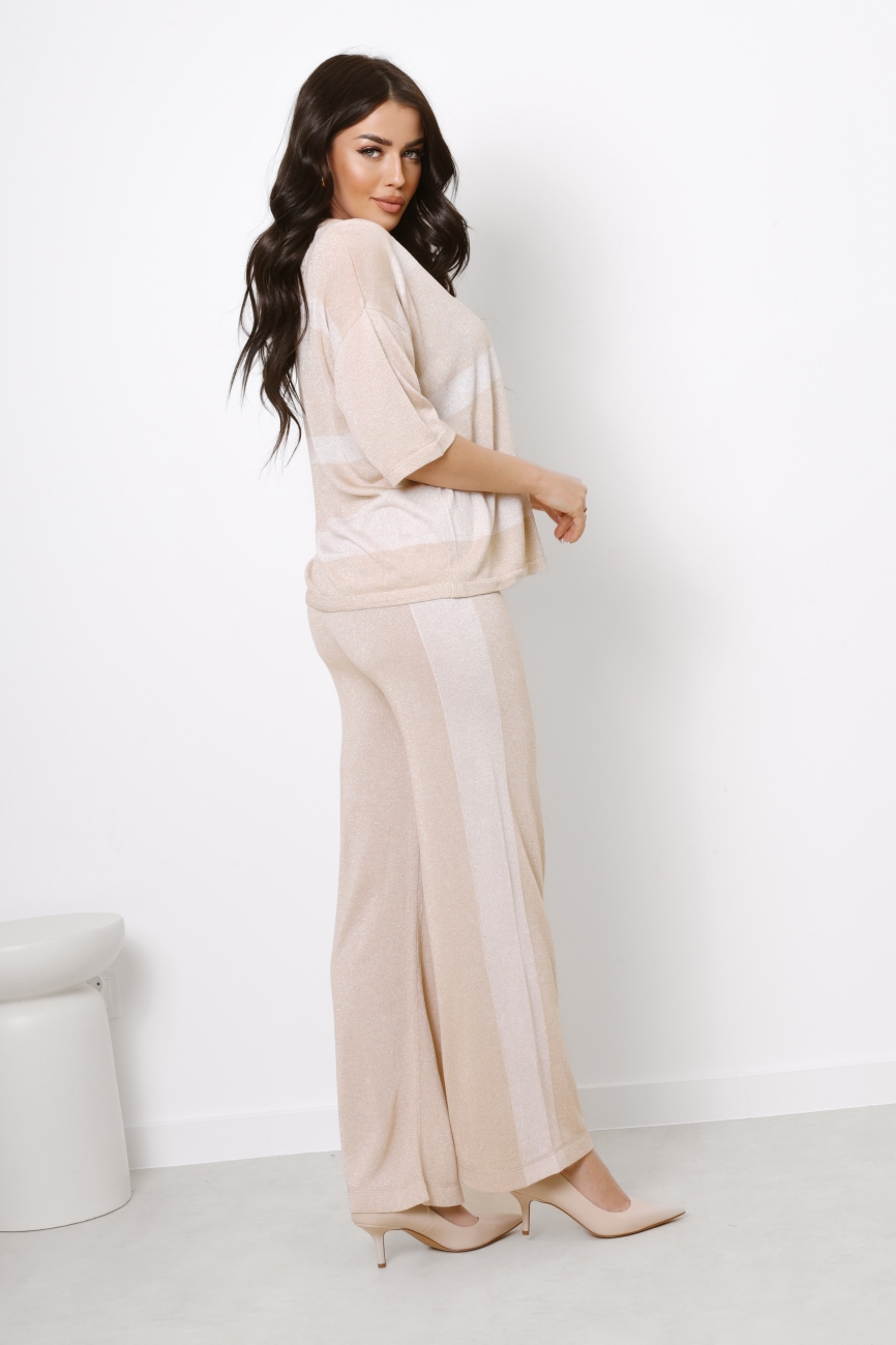 Komplet lurex bluzka paski