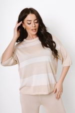 Komplet lurex bluzka paski