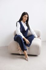 Komplet wstawki paski kamizelka – Granat, M