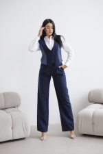 Komplet wstawki paski kamizelka – Granat, M