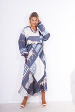 Komplet z domieszką jedwabiu konie – Jeans, UNI