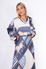 Komplet z domieszką jedwabiu konie – Jeans, UNI