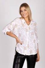 Koszula beżowe kwiaty