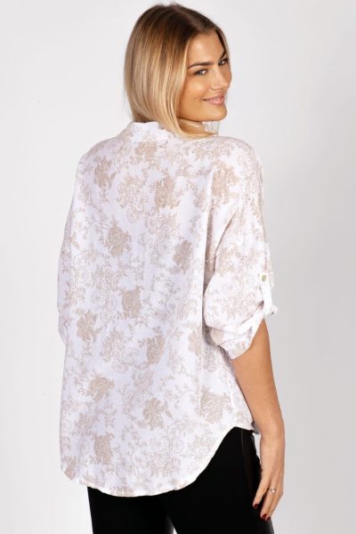 Koszula beżowe kwiaty