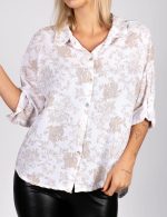 Koszula beżowe kwiaty