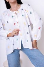 Koszula kolorowe kokardki – Ecru, UNI