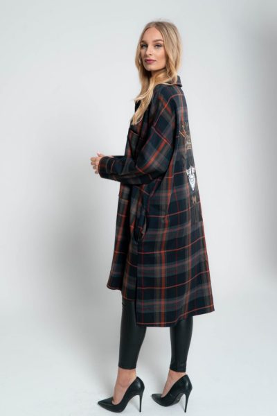 Koszula krata czaszka korona