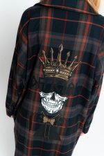 Koszula krata czaszka korona