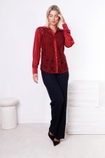 Koszula przód koronka RISSKIO – Wino, M