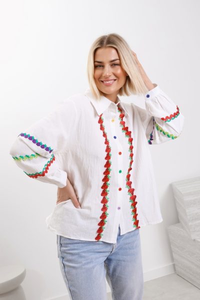 Koszula przód truskawki – Ecru, UNI