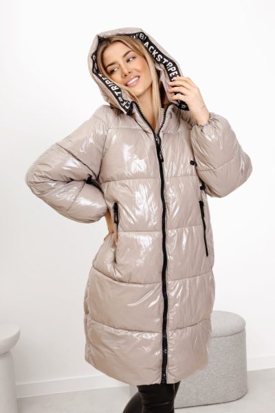 Kurtka błysk kaptur taśma – Beż, M