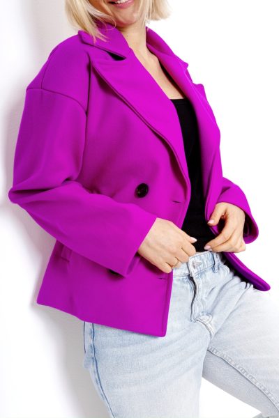 Kurtka flausz 4 guziki – Amarant, UNI