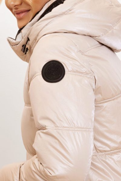 Kurtka kaptur trójkąciki rękaw kółeczko – Beż, S