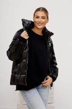 Kurtka krótka połysk stójka