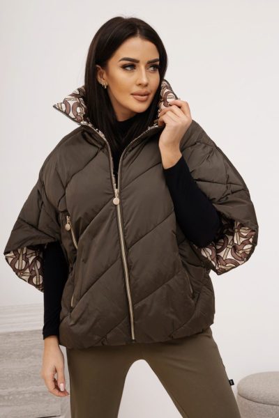 Kurtka nietoperz podszewka kółka – Oliwka, S