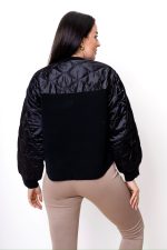 Kurtka pikowana kieszenie kamienie – Czarny, UNI