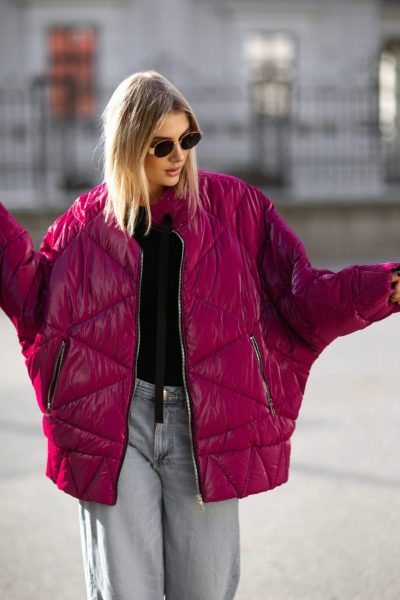 Kurtka pikowane trójkąty – Amarant, S