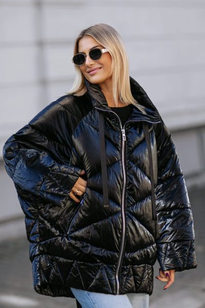 Kurtka pikowane trójkąty – Czarny, L