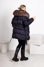 Kurtka puchowa długa futerko