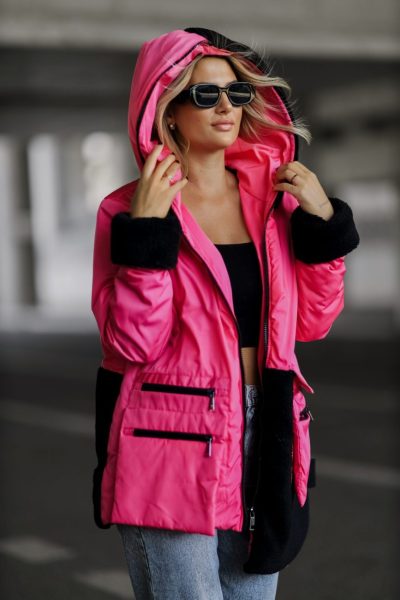 Kurtka wstawki baranek