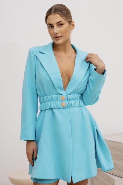 Marynarka  LA MU szeroki pas guma – Turkus, 2