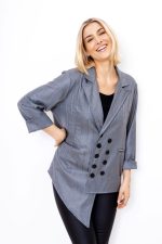 Marynarka dwurzędowa asymetryczna paski