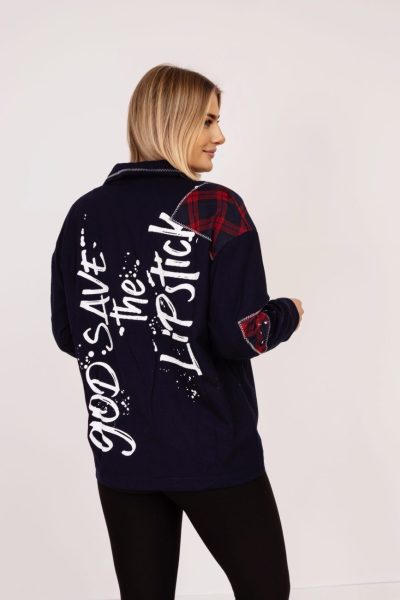 Marynarka surowo cięta łatki krata