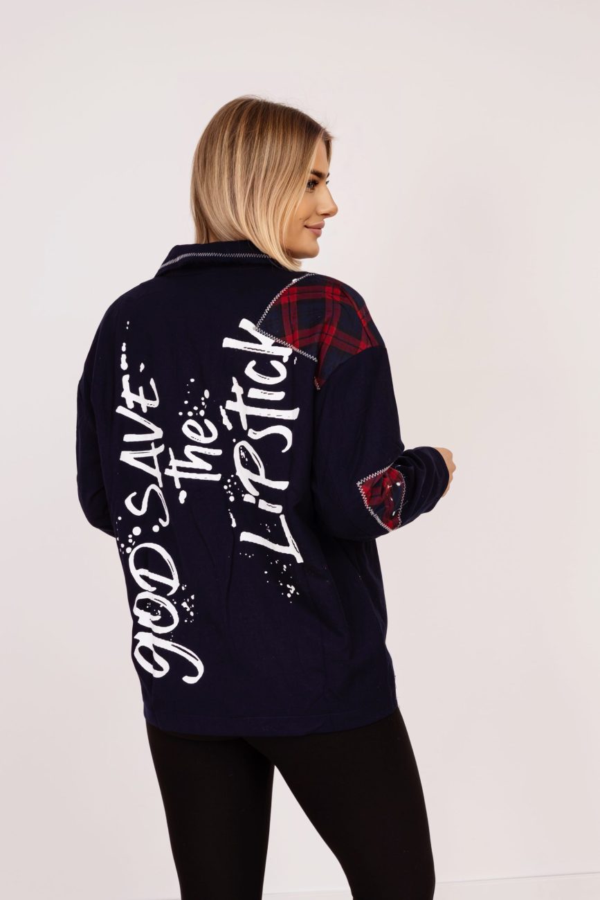 Marynarka surowo cięta łatki krata