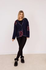 Marynarka surowo cięta łatki krata