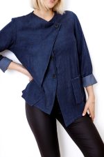 Marynarka tencel zakładka guzik