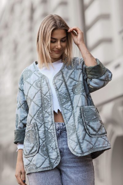 Narzutka dekatyzowana haft – Oliwka, UNI