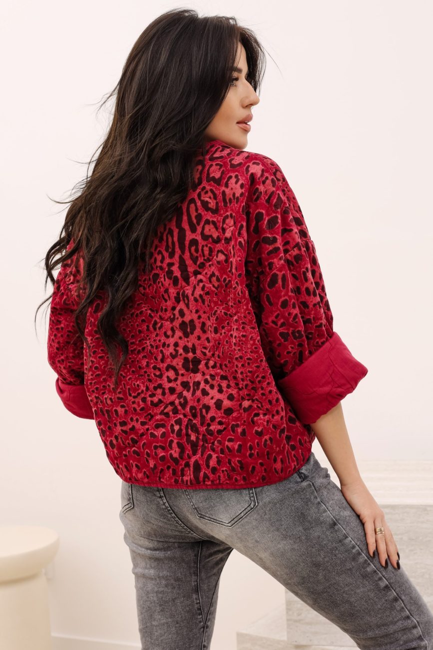 Narzutka wiązana panterka sztruks