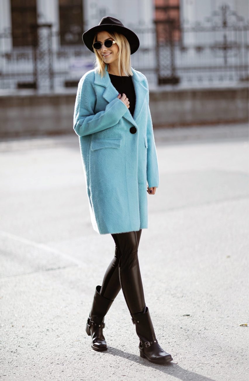 Płaszcz alpaka 1 guzik