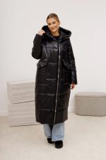 Płaszcz długi kaptur kieszenie patki MCO