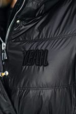 Płaszcz długi wiązany puchowy czarny