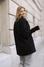 Płaszcz jodełka sweterkowy rękaw