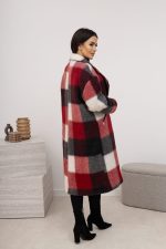 Płaszcz krata guzik