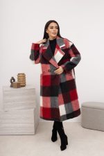 Płaszcz krata guzik