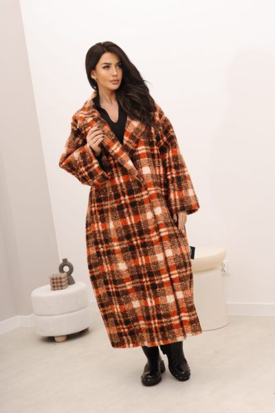 Płaszcz krata tył sfinks – Cegła, UNI