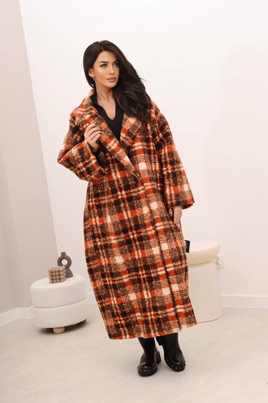 Płaszcz krata tył sfinks