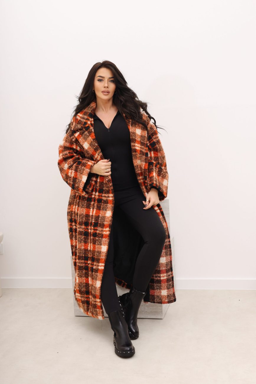 Płaszcz krata tył sfinks