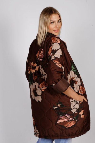 Płaszcz krótki kwiaty