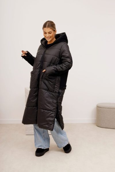 Płaszcz tył trencz bawełna – Czarny, UNI